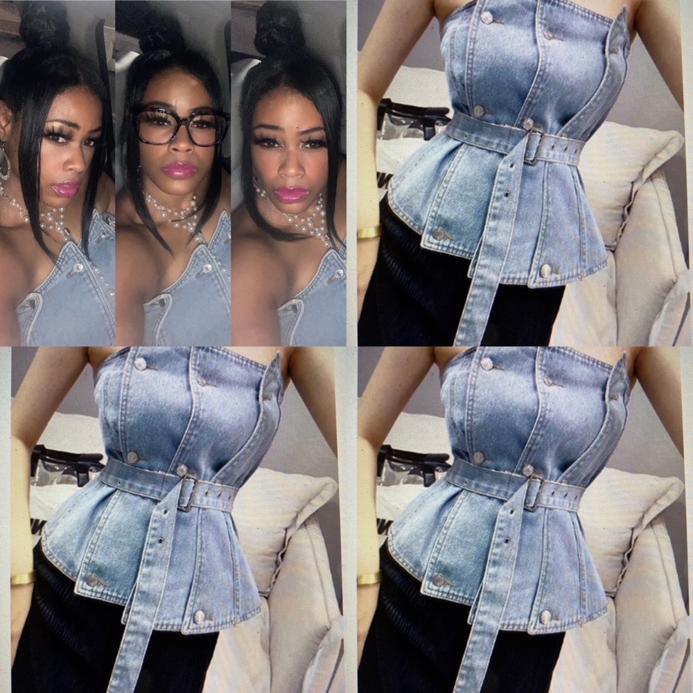 Denim corset